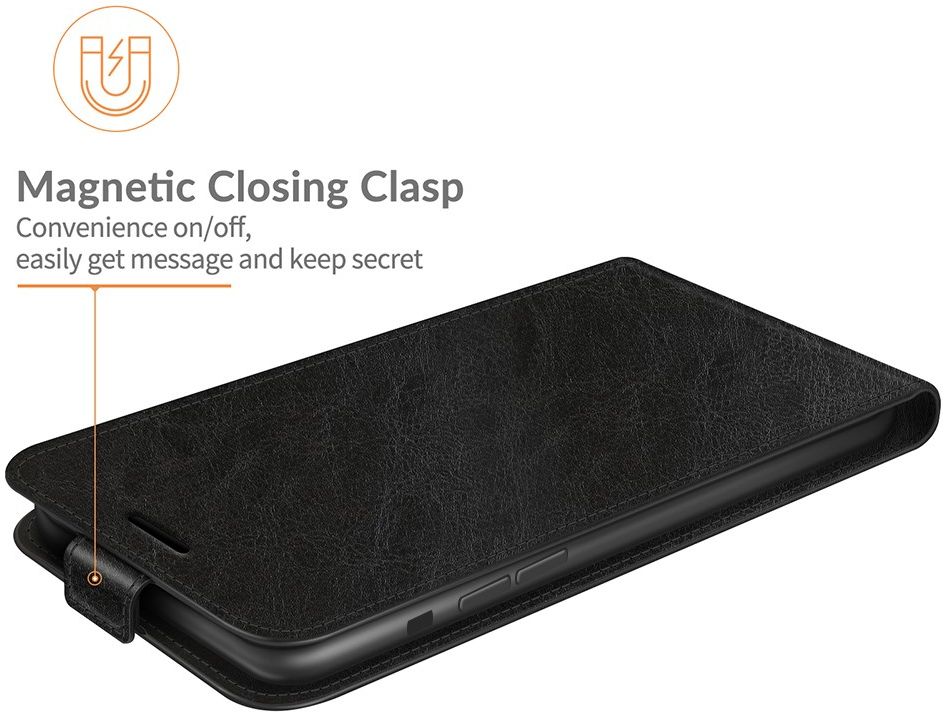 Apple iPhone 13 Pro Hoesje Verticale Flip Wallet Case Kunstleer Zwart afbeelding 4