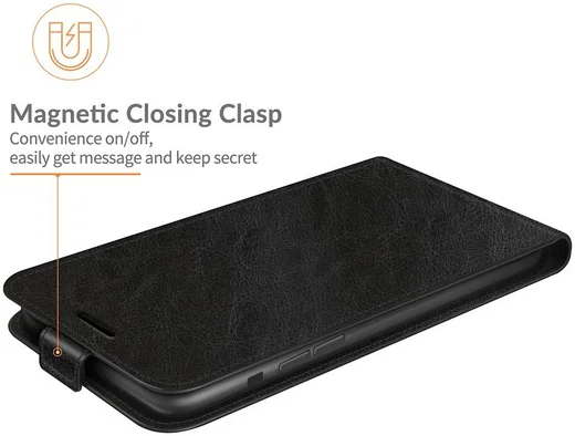 Apple iPhone 13 Pro Hoesje Verticale Flip Wallet Case Kunstleer Zwart afbeelding 4