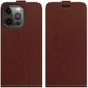 Apple iPhone 13 Pro Hoesje Verticale Flip Wallet Case Kunstleer Bruin afbeelding 7
