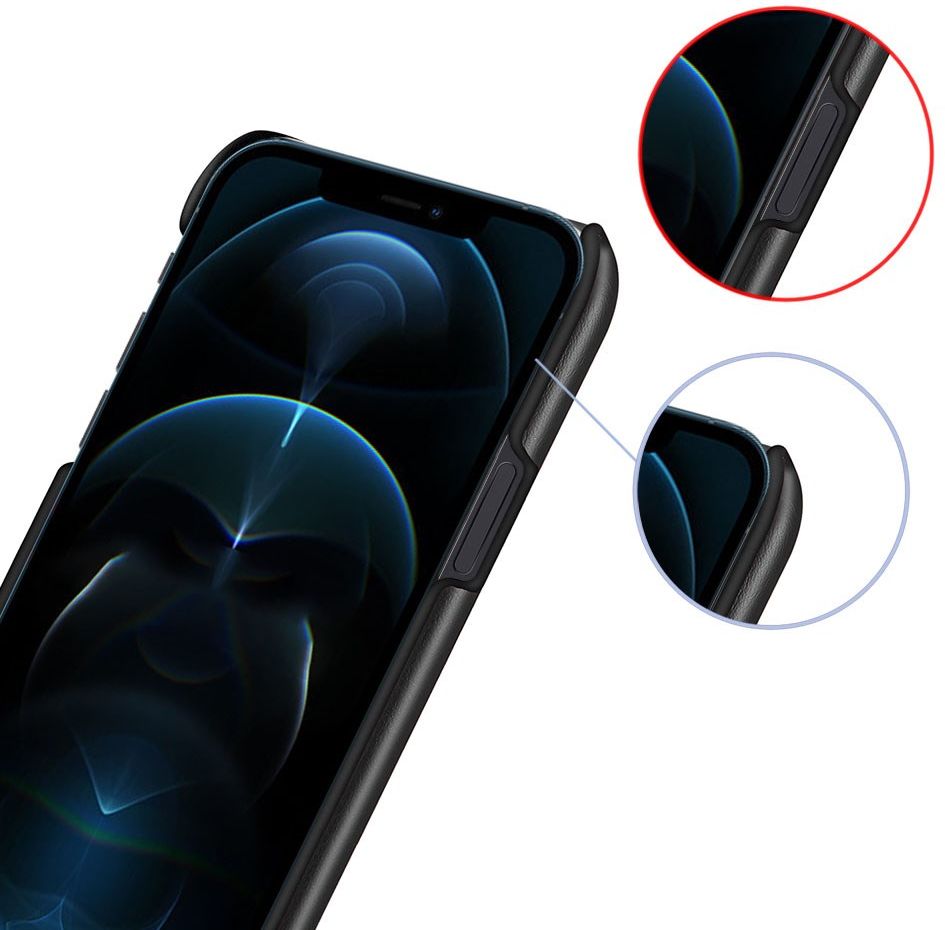 Apple iPhone 13 Pro Max Hoesje Kunstleer Back Cover Zwart Bruin afbeelding 3