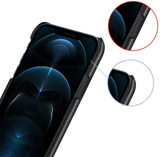 Apple iPhone 13 Pro Max Hoesje Kunstleer Back Cover Zwart Bruin afbeelding 3