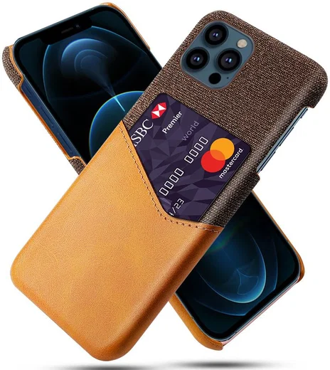 Apple iPhone 13 Pro Max Hoesje met Kaartsleuf Back Cover Bruin afbeelding 1