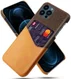Apple iPhone 13 Pro Max Hoesje met Kaartsleuf Back Cover Bruin afbeelding 1