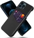 Apple iPhone 13 Pro Max Hoesje met Kaartsleuf Back Cover Bruin Zwart afbeelding 1