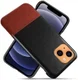 Apple iPhone 13 Mini Hoesje Kunstleer Back Cover Zwart Bruin afbeelding 1