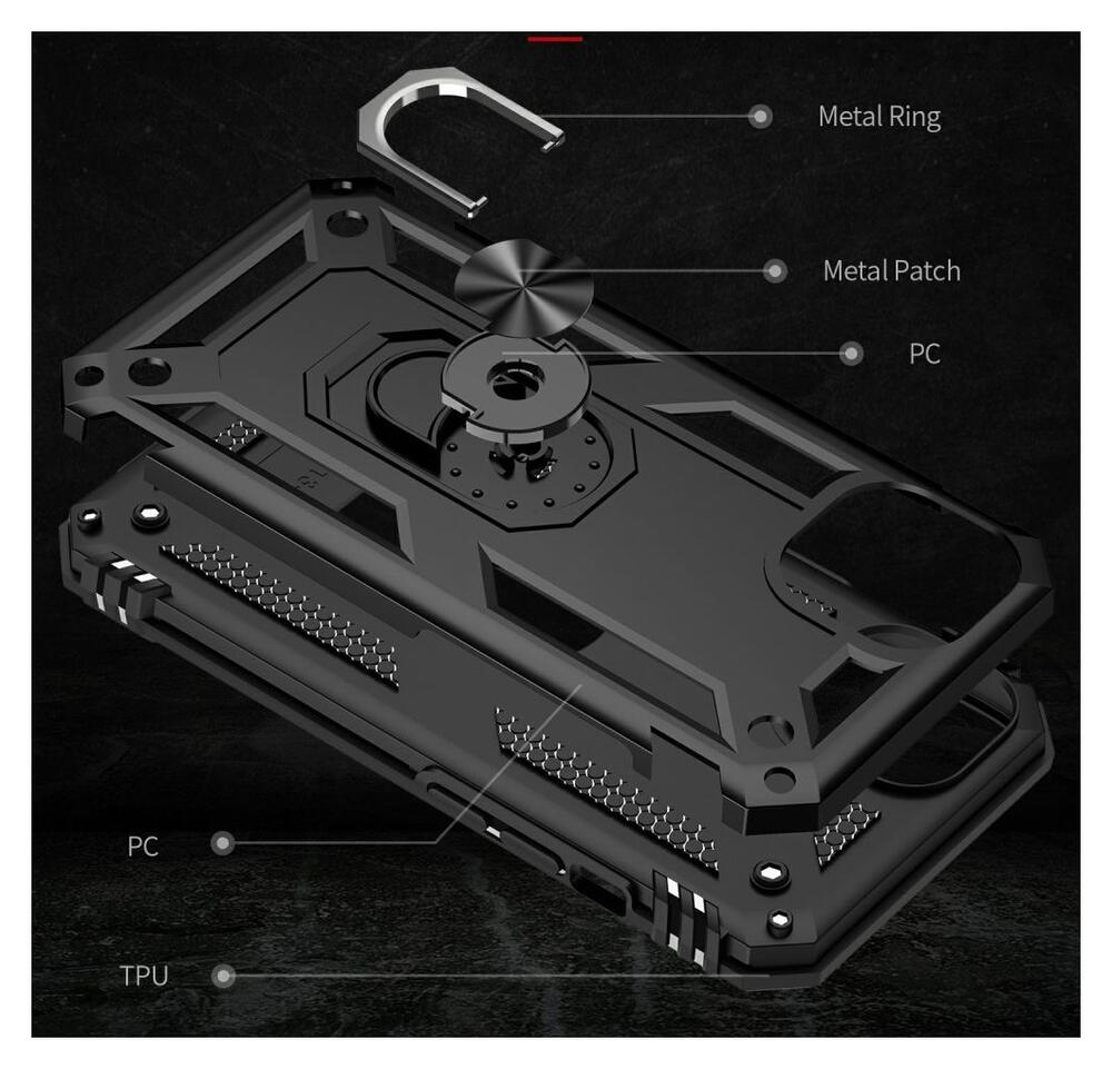 Apple iPhone 13 Hoesje Hybride Back Cover met Standaard Zwart afbeelding 6