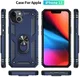Apple iPhone 13 Hoesje Hybride Back Cover met Standaard Blauw afbeelding 7