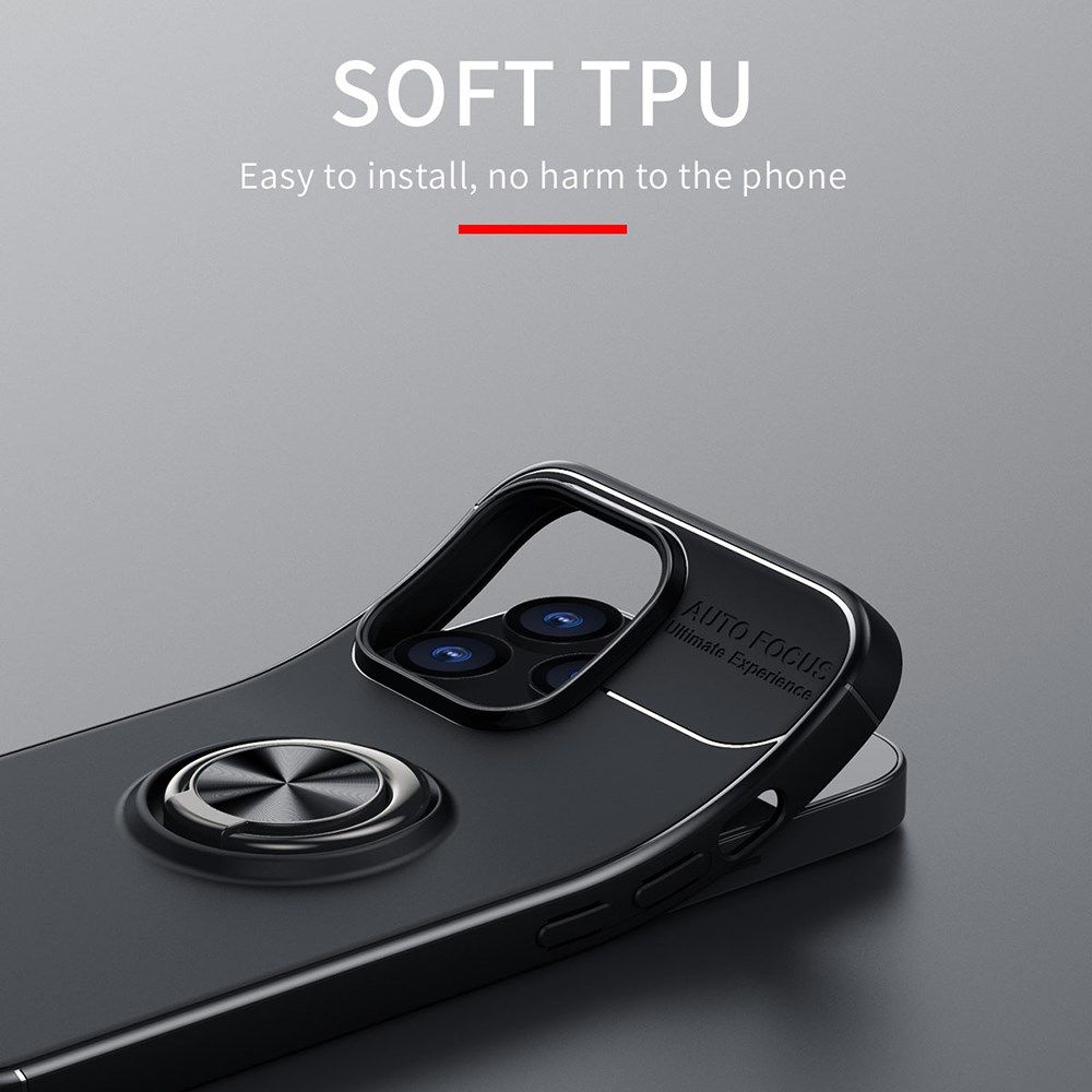Apple iPhone 13 Pro Max Hoesje met Magnetische Ring Kickstand Zwart afbeelding 8