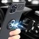 Apple iPhone 13 Mini Hoesje met Magnetische Ring Kickstand Zwart Blauw afbeelding 2