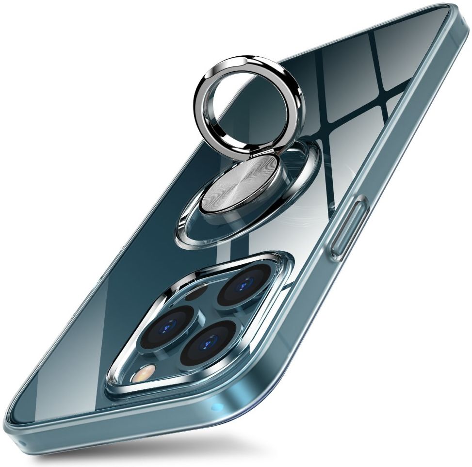 Apple iPhone 13 Hoesje Ring Kickstand Back Cover Transparant afbeelding 2