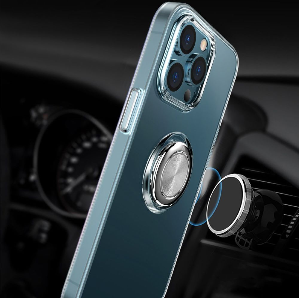 Apple iPhone 13 Hoesje Ring Kickstand Back Cover Transparant afbeelding 4