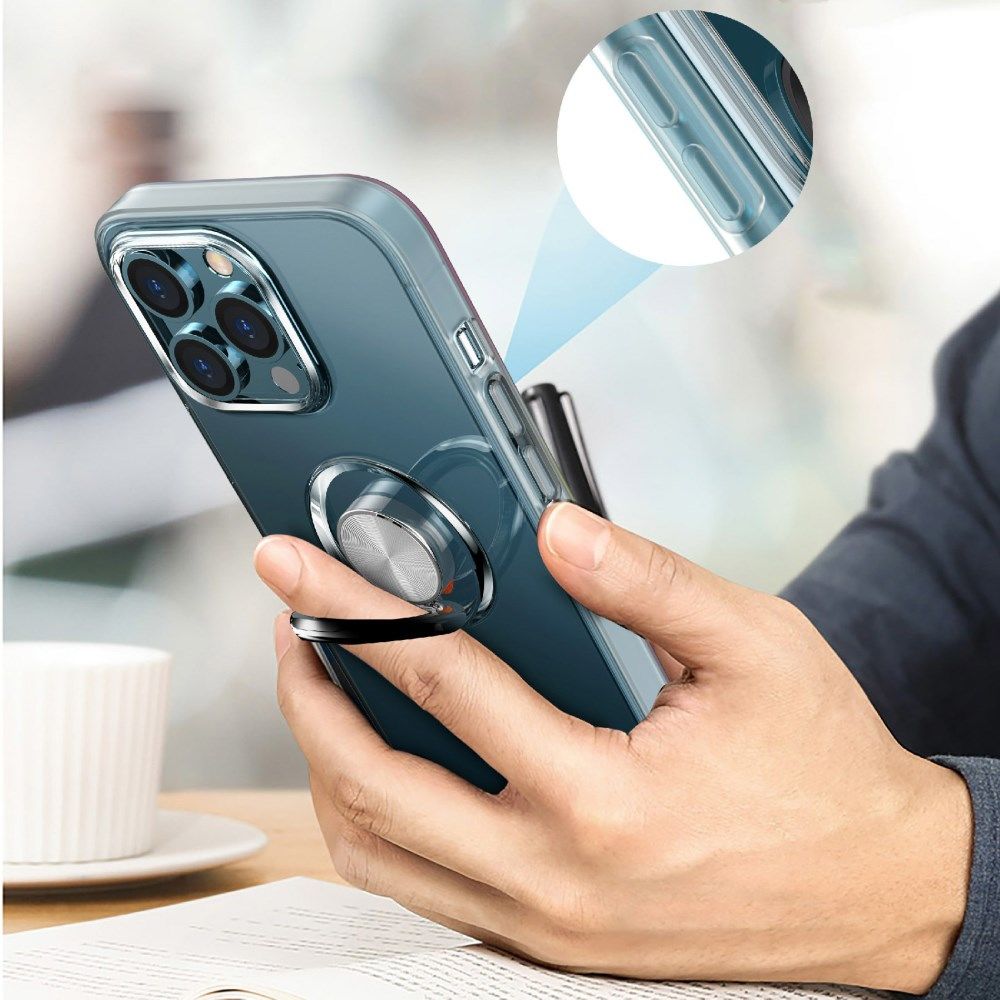 Apple iPhone 13 Hoesje Ring Kickstand Back Cover Transparant afbeelding 6