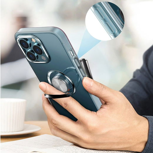 Apple iPhone 13 Hoesje Ring Kickstand Back Cover Transparant afbeelding 6