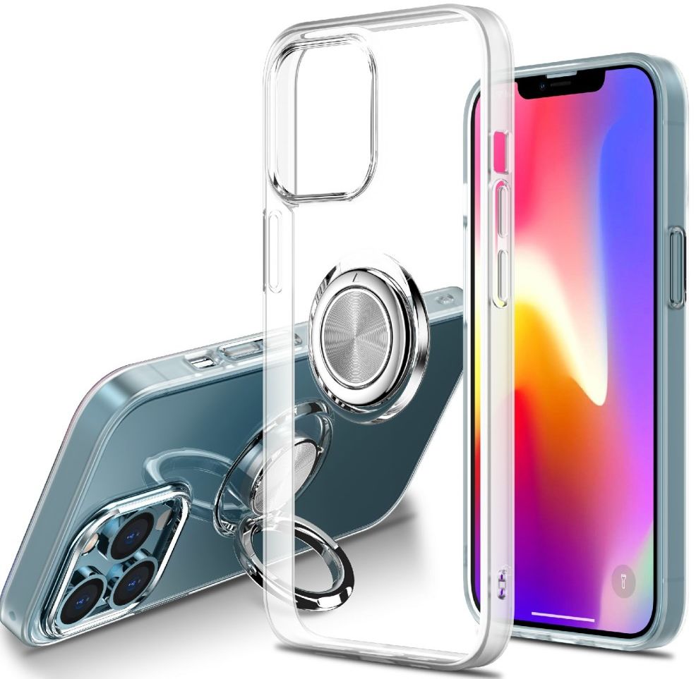 Apple iPhone 13 Hoesje Ring Kickstand Back Cover Transparant afbeelding 9