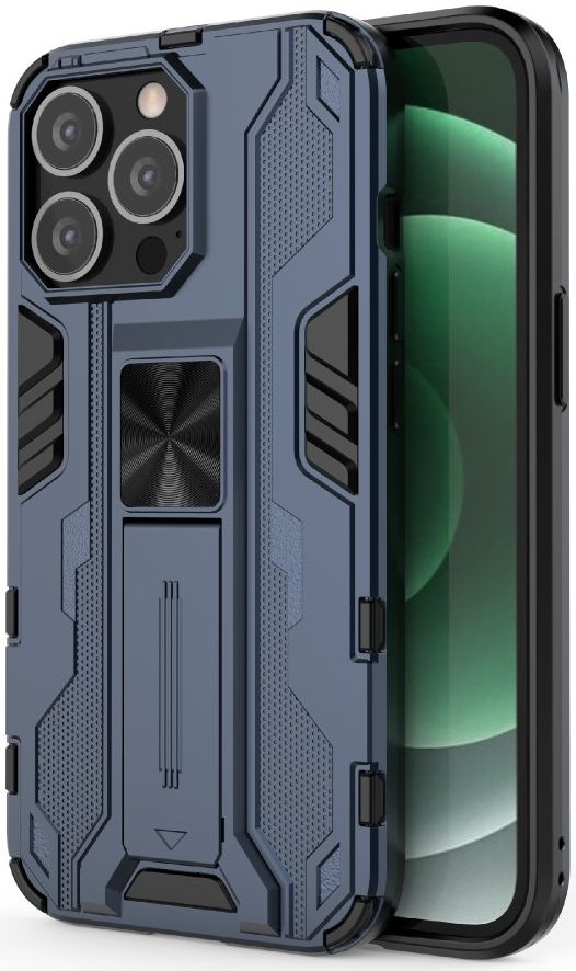 Apple iPhone 13 Pro Max Hoesje Back Cover Magnetische Kickstand Blauw afbeelding 1