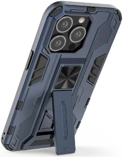 Apple iPhone 13 Pro Max Hoesje Back Cover Magnetische Kickstand Blauw afbeelding 3