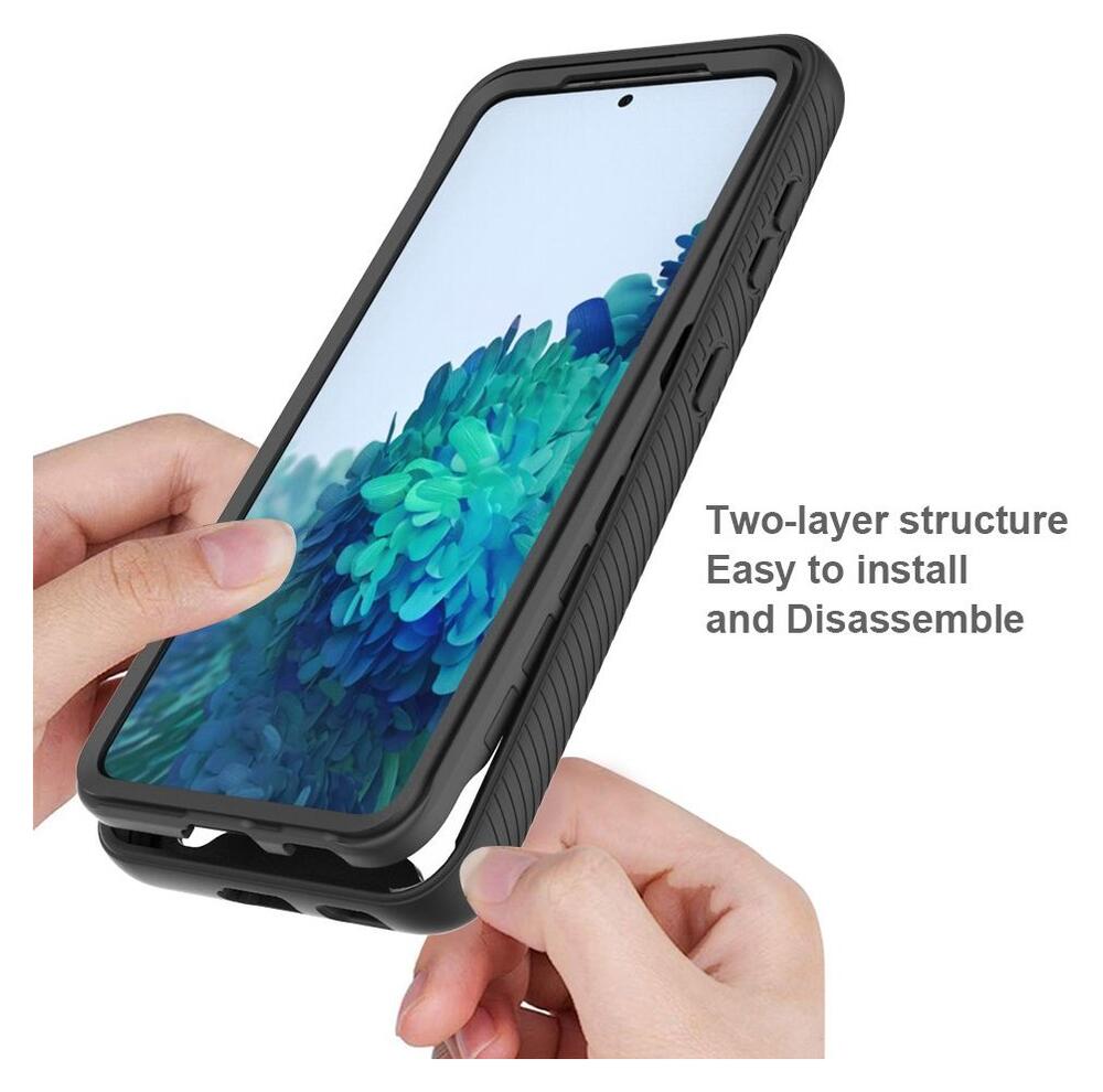 Samsung Galaxy S21 Hoesje Volledig Schokbestendig Hybride Cover Black afbeelding 6
