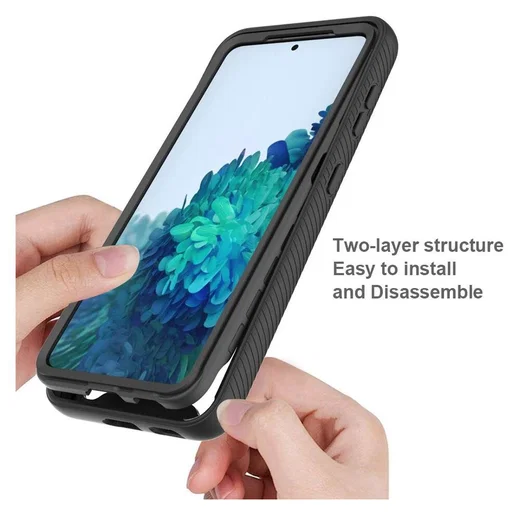 Samsung Galaxy S21 Hoesje Volledig Schokbestendig Hybride Cover Black afbeelding 6