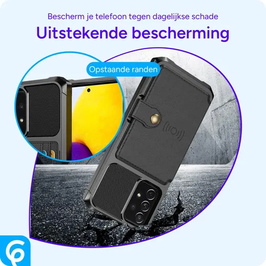 Samsung Galaxy A52 / A52S 3 in 1 Back Cover Portemonnee Hoesje Zwart afbeelding 4