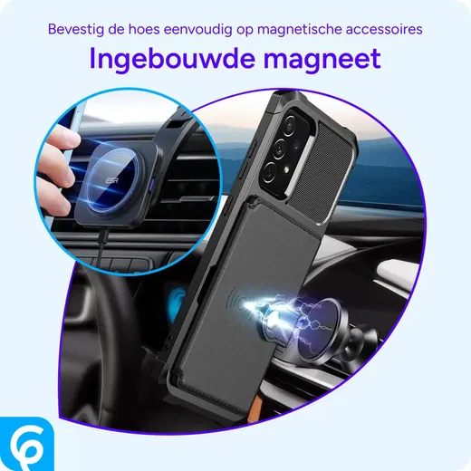 Samsung Galaxy A52 / A52S 3 in 1 Back Cover Portemonnee Hoesje Zwart afbeelding 6