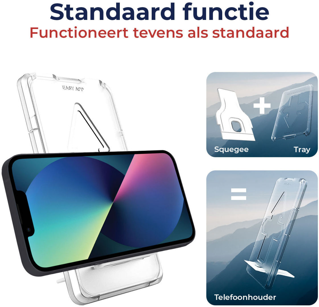 Rosso Apple iPhone 13  / 13 Pro Tempered Glass met Installatietray Case Friendly afbeelding 5