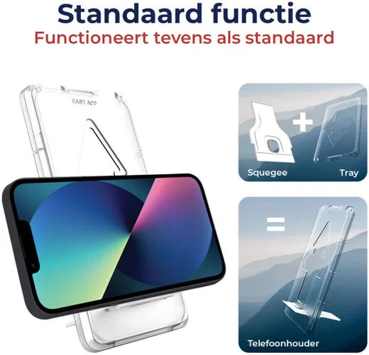 Rosso Apple iPhone 13  / 13 Pro Tempered Glass met Installatietray Case Friendly afbeelding 5