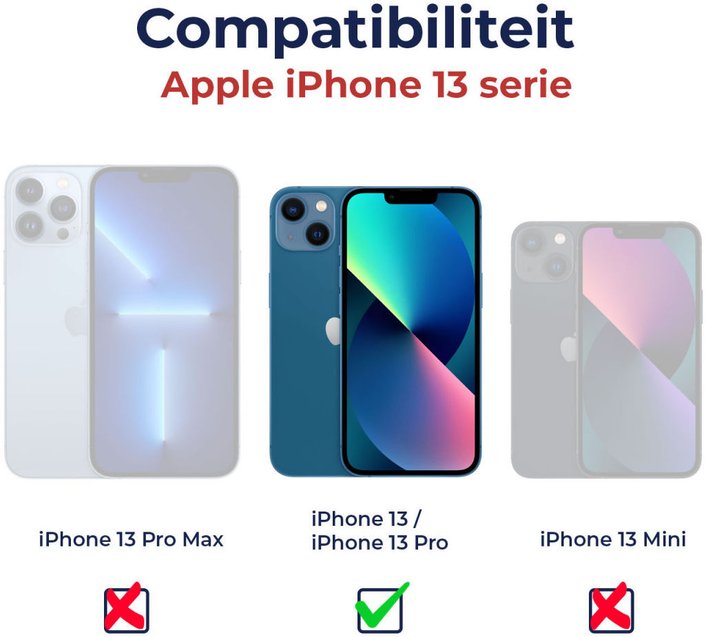 Rosso Apple iPhone 13  / 13 Pro Tempered Glass met Installatietray Case Friendly afbeelding 12