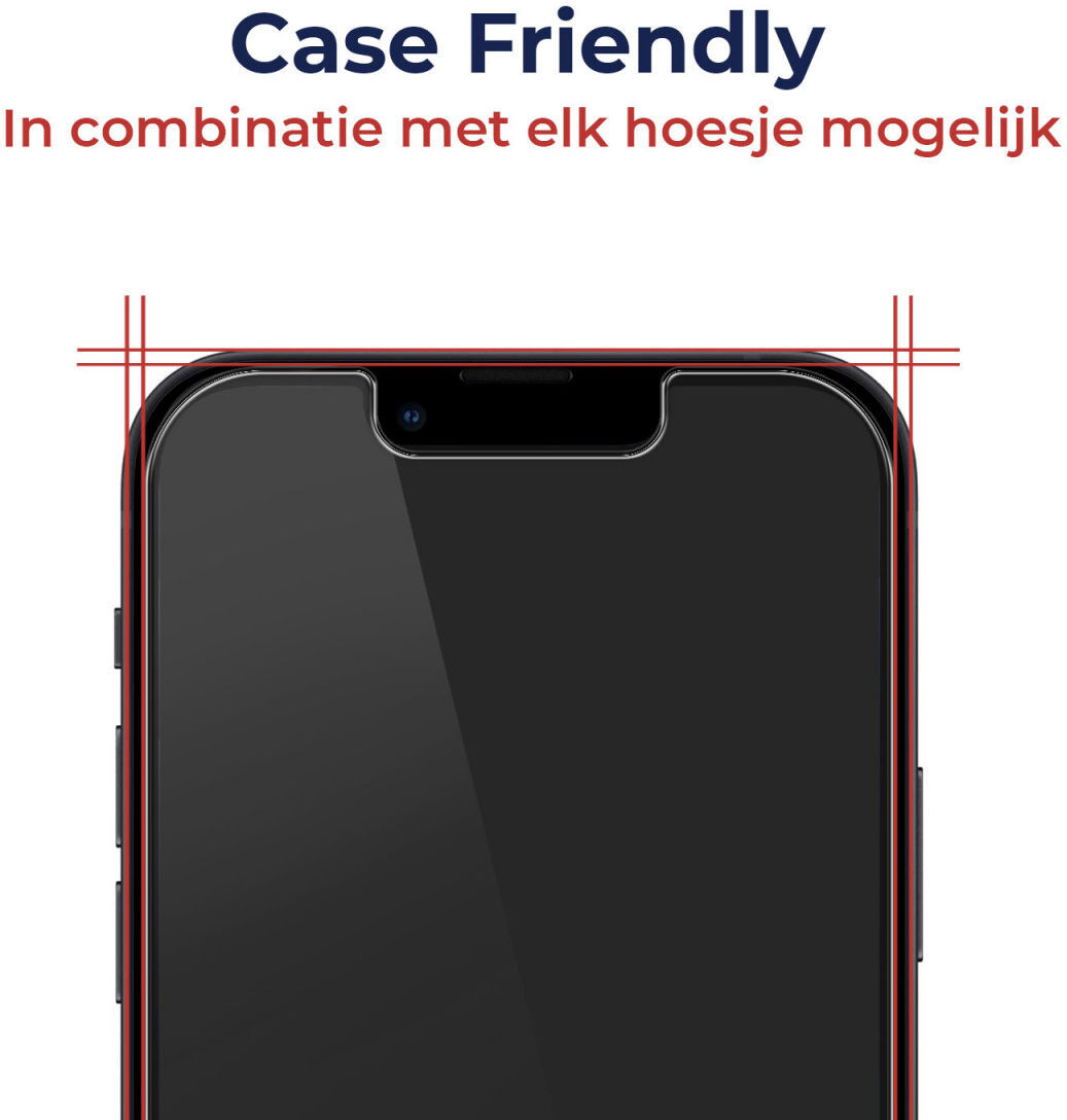 Rosso iPhone 13 Mini Tempered Glass met Installatietray Case Friendly afbeelding 4