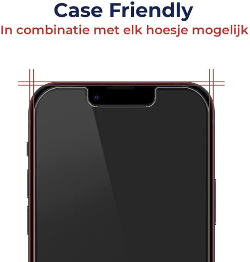 Rosso iPhone 13 Mini Tempered Glass met Installatietray Case Friendly afbeelding 4