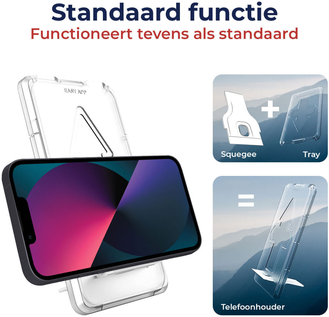 Rosso iPhone 13 Mini Tempered Glass met Installatietray Case Friendly afbeelding 5