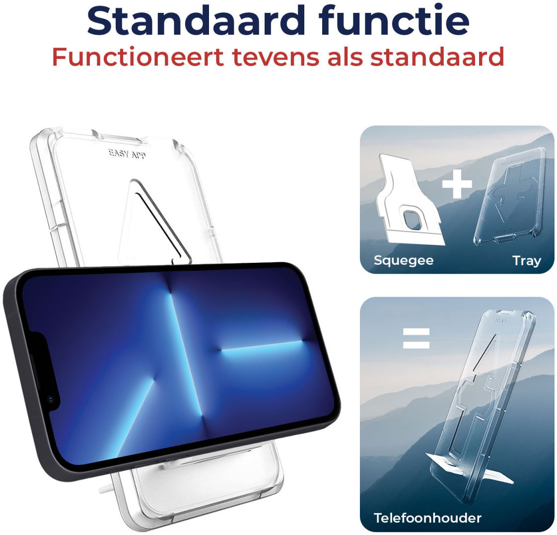 Rosso iPhone 13 Pro Max Tempered Glass met Installatietray Case Friendly afbeelding 5