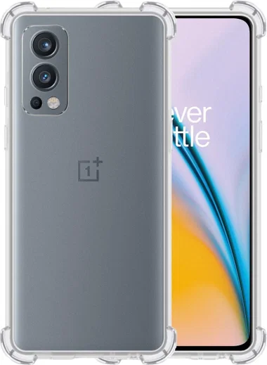 OnePlus Nord 2 5G Hoesje Schokbestendig Dun TPU Back Cover Transparant afbeelding 2