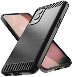 OnePlus Nord 2 5G Hoesje Geborsteld TPU Flexibele Back Cover Zwart afbeelding