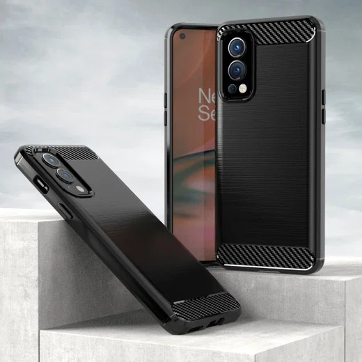 OnePlus Nord 2 5G Hoesje Geborsteld TPU Flexibele Back Cover Zwart afbeelding 9
