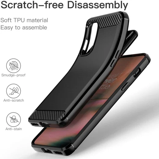 OnePlus Nord 2 5G Hoesje Geborsteld TPU Flexibele Back Cover Zwart afbeelding 7