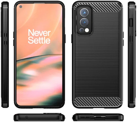 OnePlus Nord 2 5G Hoesje Geborsteld TPU Flexibele Back Cover Zwart afbeelding 11