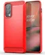 OnePlus Nord 2 5G Hoesje Geborsteld TPU Flexibele Back Cover Rood afbeelding 2