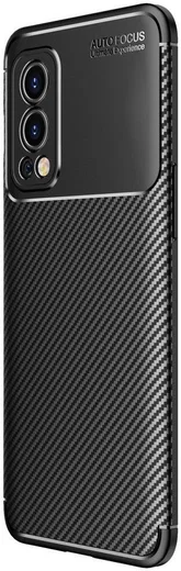 OnePlus Nord 2 5G Hoesje Siliconen Carbon TPU Back Cover Zwart afbeelding 1