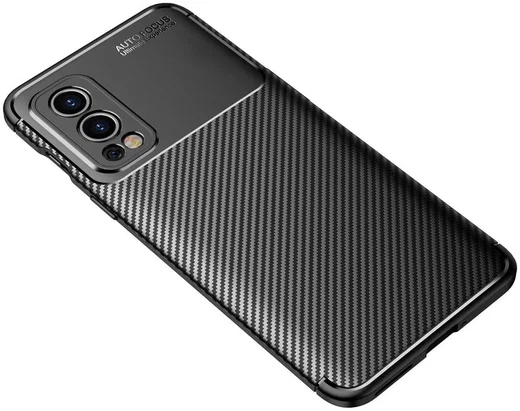 OnePlus Nord 2 5G Hoesje Siliconen Carbon TPU Back Cover Zwart afbeelding 6