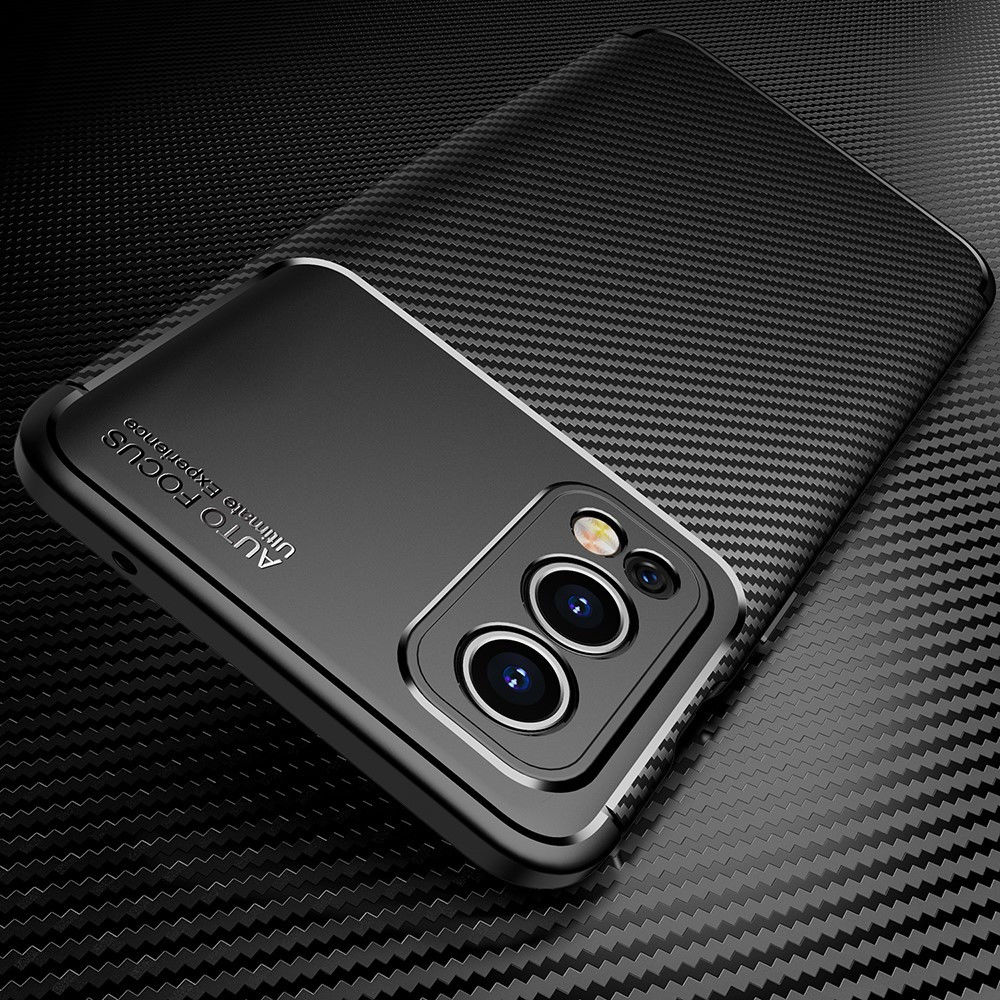 OnePlus Nord 2 5G Hoesje Siliconen Carbon TPU Back Cover Zwart afbeelding 11
