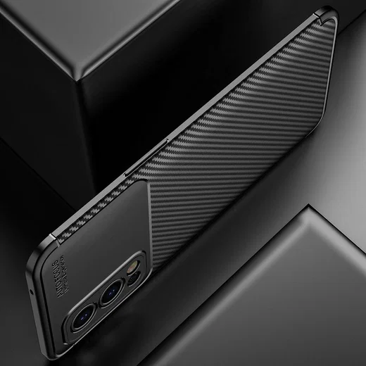 OnePlus Nord 2 5G Hoesje Siliconen Carbon TPU Back Cover Zwart afbeelding 13