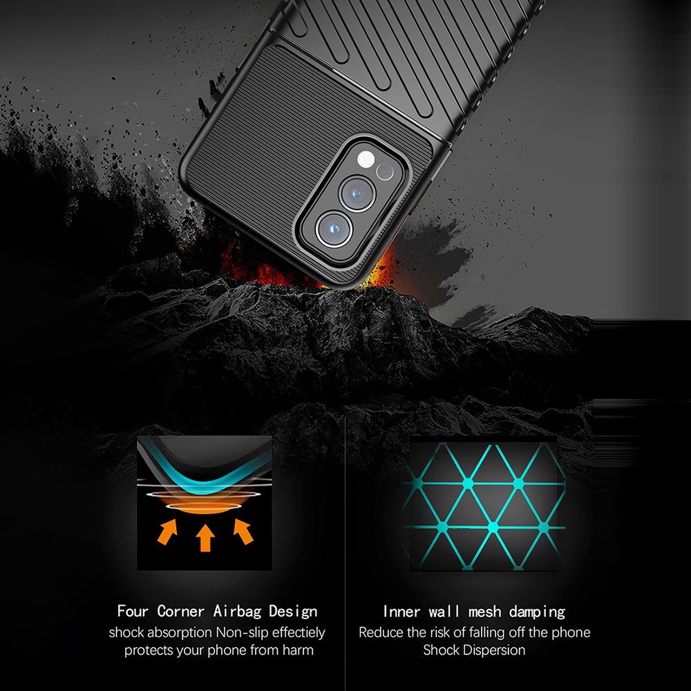 OnePlus Nord 2 5G Hoesje TPU Thunder Design Back Cover Blauw afbeelding 7