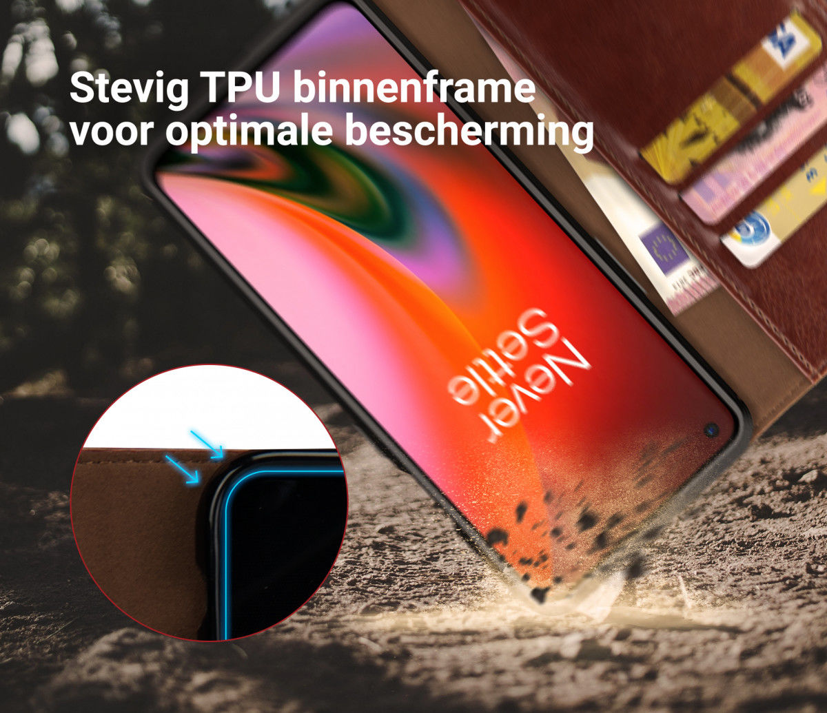 Rosso Element OnePlus Nord 2 5G Hoesje Book Cover Wallet Bruin afbeelding 8