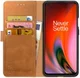 Rosso Element OnePlus Nord 2 5G Hoesje Book Cover Wallet Lichtbruin afbeelding 1