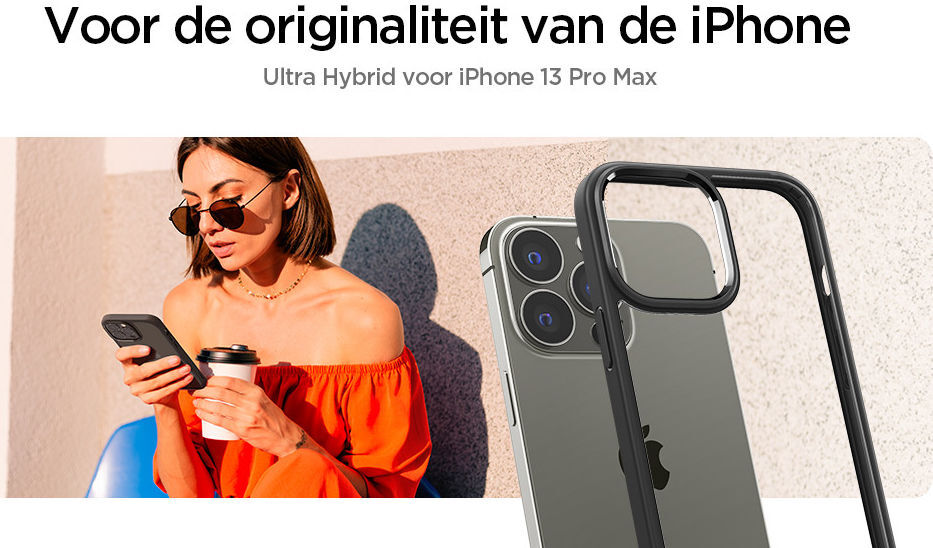 Spigen Ultra Hybrid Apple iPhone 13 Pro Max Hoesje Zwart afbeelding 6