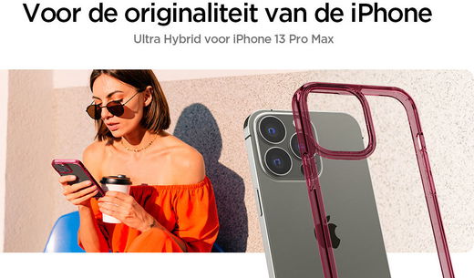 Spigen Ultra Hybrid Apple iPhone 13 Pro Max Hoesje Rood afbeelding 7