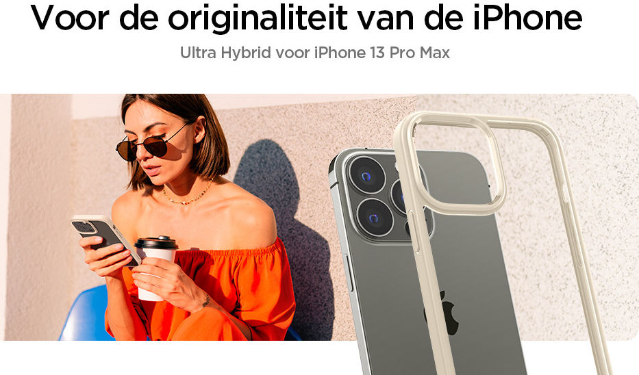 Spigen Ultra Hybrid Apple iPhone 13 Pro Max Hoesje Beige afbeelding 6