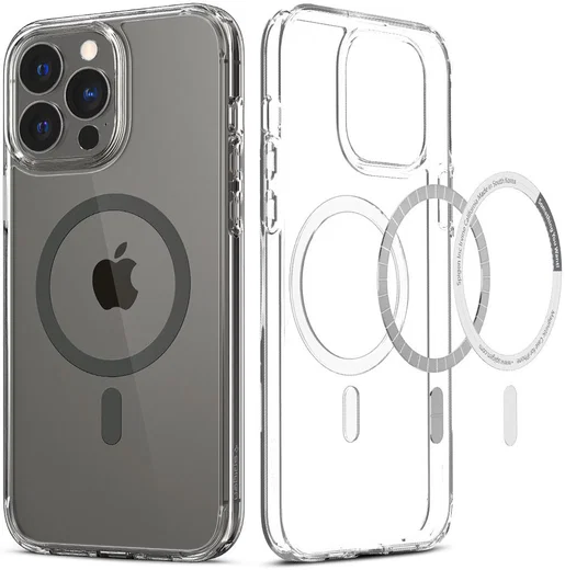 Spigen Ultra Hybrid iPhone 13 Pro Max Hoesje MagSafe Transparant/Grijs afbeelding 4
