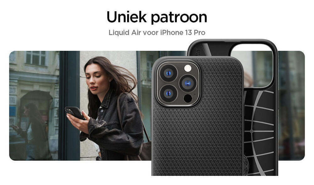 Spigen Liquid Air Apple iPhone 13 Pro Flexibel Hoesje Mat Zwart afbeelding 3