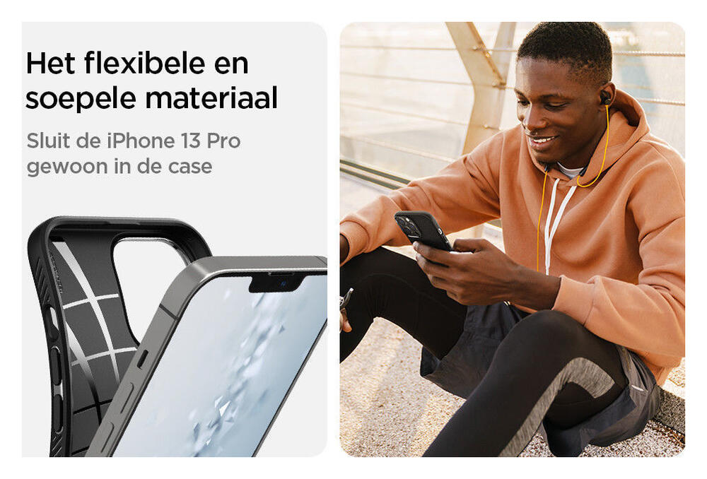 Spigen Liquid Air Apple iPhone 13 Pro Flexibel Hoesje Mat Zwart afbeelding 5